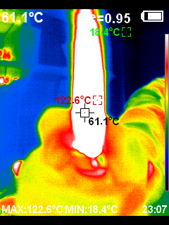 Портативный тепловизор Hti HT-19 - пример фото открытого пламени